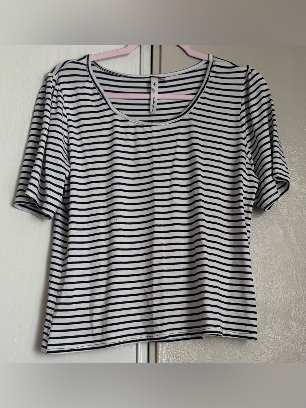 Classic Blue ,White Striped Women's Tee - Casual Crewneck